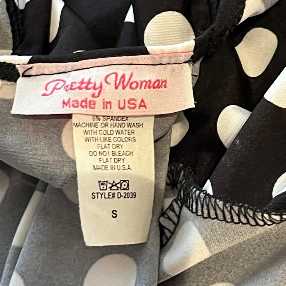 Sexy black and white Polka Dot Sleeveless Dress pinup girl retro - Picture 6 of 7